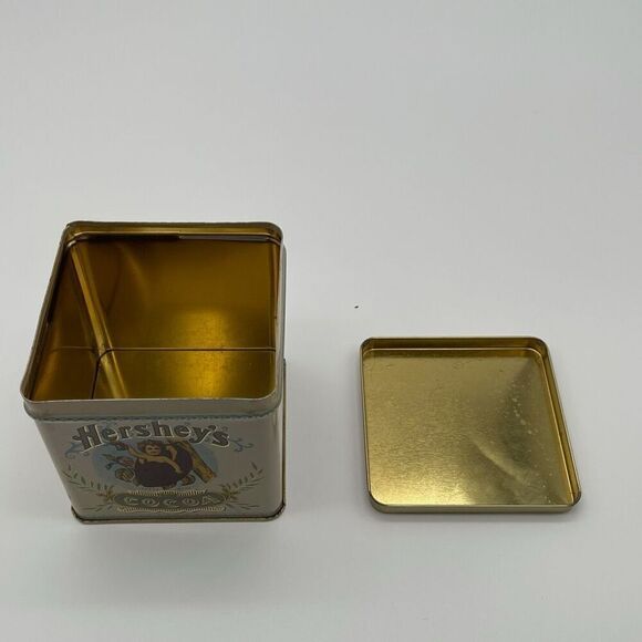 Hershey's Tin Gold Cocoa Square Metal Empty Container Bristolware - Picture 5 of 13